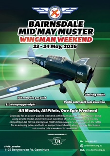 Enter the Mid May Muster Fun Fly Model Aircraft Event 23rd and 24th May 2026